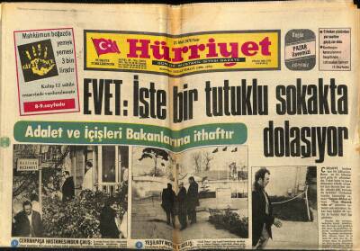 Hürriyet Gazetesi 21 Mart 1976 - Adalet Ve İçişleri Bakanlarına İthaftır GZ76403 - 1