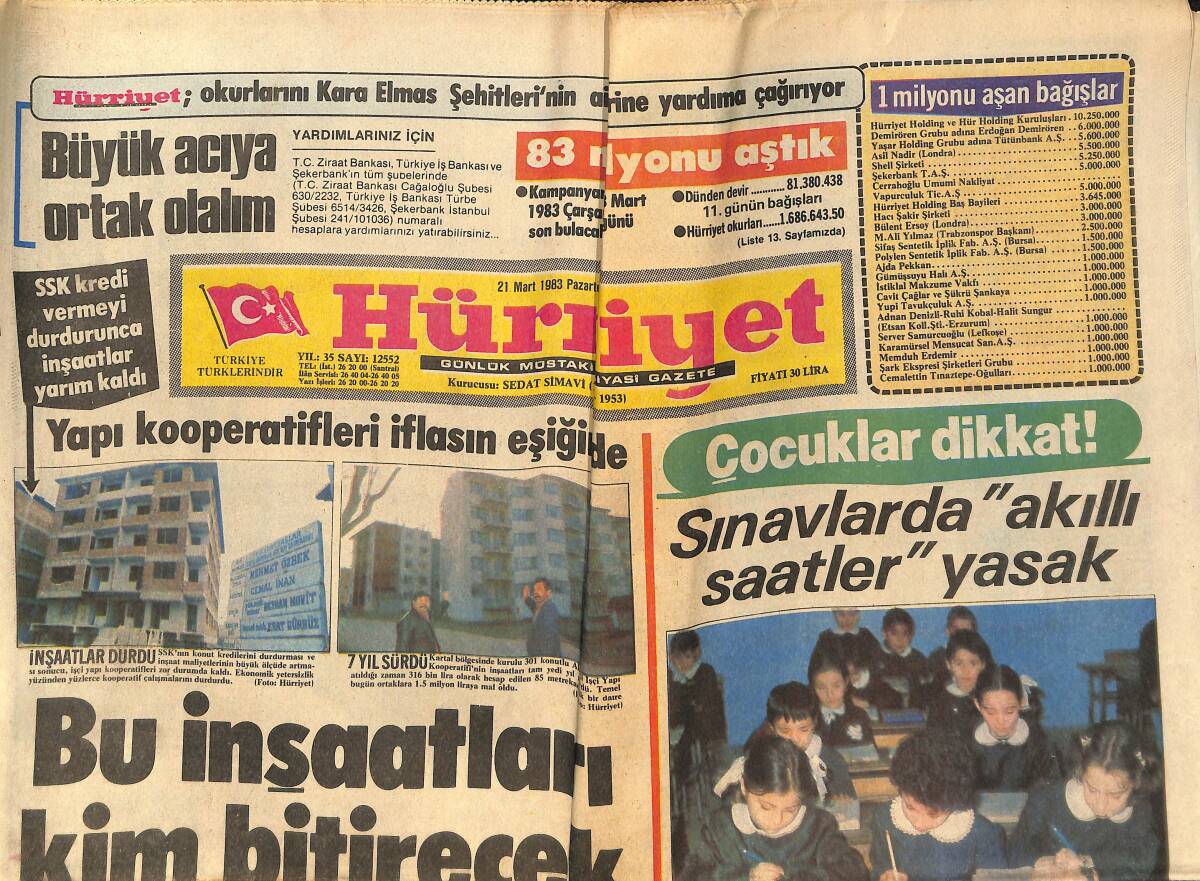 Hürriyet Gazetesi 21 Mart 1983 - Gazeteciye Suikast Yunanistan'ı Karıştırdı - İran Sınırında 3 Saat Direniş Yaptılar! GZ142223 - 1