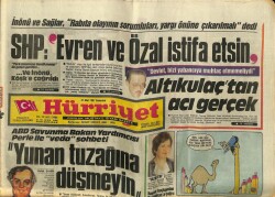 Hürriyet Gazetesi 21 Mart 1987 - SHP Evren Ve Özal İstifa Etsin GZ60780 - 1