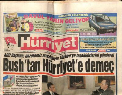 Hürriyet Gazetesi 21 Mart 1991 - Doğum Günü Hediyesi GZ55339 - 1