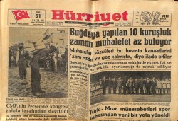 Hürriyet Gazetesi 21 Mayıs 1957 - Buğdaya Yapılan 10 Kuruşluk Zammı Muhalefet Az Buluyor GZ68830 - 2