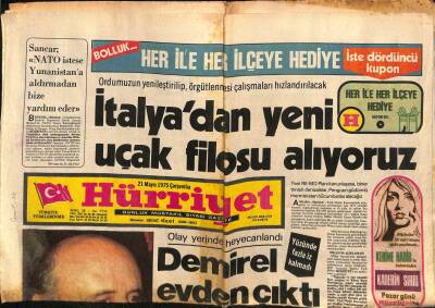 Hürriyet Gazetesi 21 Mayıs 1975 - İtalyadan Yeni Uçak Filosu Alıyoruz GZ70122 - 1