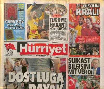 Hürriyet Gazetesi 21 Mayıs 2018 - Şampiyon Galatasarayın Başkanı Yeni Hedefini Açıkladı GZ125657 - 1