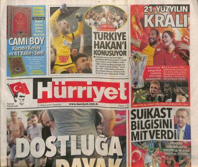 Hürriyet Gazetesi 21 Mayıs 2018 - Türkiye Hakan Canbazoğlunu Konuşuyor - Kandile Beyaz Bayrak GZ125663 - 1