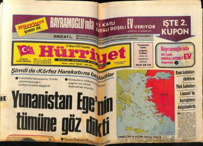 Hürriyet Gazetesi 21 Nisan 1975 - Rum Kadınları Yürürken Türk Kadınları Limasolda Bayrağımızı Dalgalandırdı GZ67800 - 1