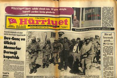 Hürriyet Gazetesi 21 Nisan 1978 - Malatya Kan Ağlıyor GZ97474 - 1