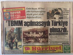 Hürriyet Gazetesi 21 Nisan 1985 - Celal Bayar 65. Yılını Kutlayacağımız Büyük Gün İçin TBMM Açılmasaydı Türkiye Olmazdı GZ16726 - 1