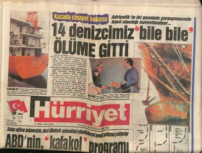 Hürriyet Gazetesi 21 Nisan 1989 - Ahu Tuğba , Yine Belaya Çattı - ABDnin Kafakol Programı GZ117623 - 1