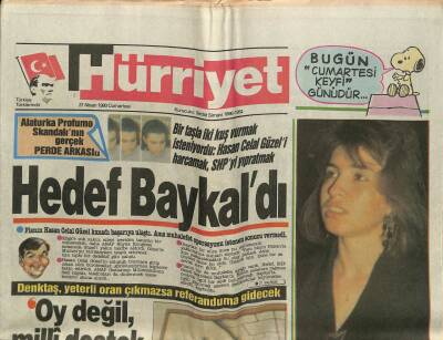 Hürriyet Gazetesi 21 Nisan 1990 - Hedef Baykaldı GZ60829 - 1