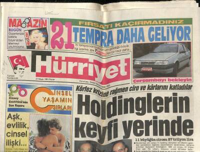 Hürriyet Gazetesi 21 Nisan 1991 - Kartal , Şampiyonluğa Uçuyor - Akbuluta Kaza Taksit Taksit Geliyor GZ120873 - 1