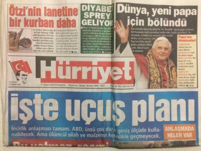 Hürriyet Gazetesi 21 Nisan 2005 - Dünya Yeni Papa İçin Bölündü GZ29914 - 1