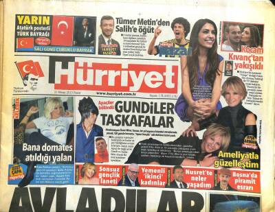 Hürriyet Gazetesi 21 Nisan 2013 - Ajda Pekkan,Bana Dometes Atılmadı GZ101182 - 1