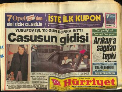 Hürriyet Gazetesi 21 Temmuz 1985 - Arıkana Sağdan Tepki, Casusun Gidişi GZ99214 - 1