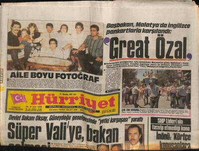 Hürriyet Gazetesi 21 Temmuz 1987 - Tatilcileri Allah Korudu GZ60982 - 2