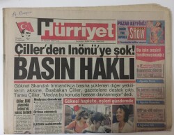 Hürriyet Gazetesi 22 Ağustos 1993 - Çiller ,İSKİ Olayında İnönüyü Yalnız Bıraktı GZ10917 - 2