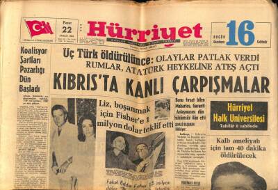 Hürriyet Gazetesi 22 Aralık 1963 - Liz , Boşanmak İçin Fishere 1 Milyon Dolar Teklif Etti GZ70886 - 2