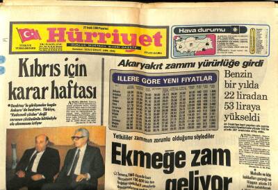 Hürriyet Gazetesi 22 Aralık 1980 - Kıbrıs İçin Karar Haftası, Ekmeğe Zam Geliyor GZ97406 - 1