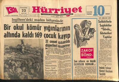 Hürriyet Gazetesi 22 Ekim 1966 - Johnsonun Bindiği Otomobil Boya Yağmuruna Tutuldu - Fatma Girik Sabıkalı Oldu GZ117483 - 1