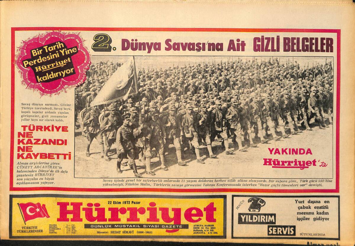 Hürriyet Gazetesi 22 Ekim 1972 - Alman Uçak Şirketi İflas Edince 10 Bin İşçi Ortada Kaldı GZ157744 - 1