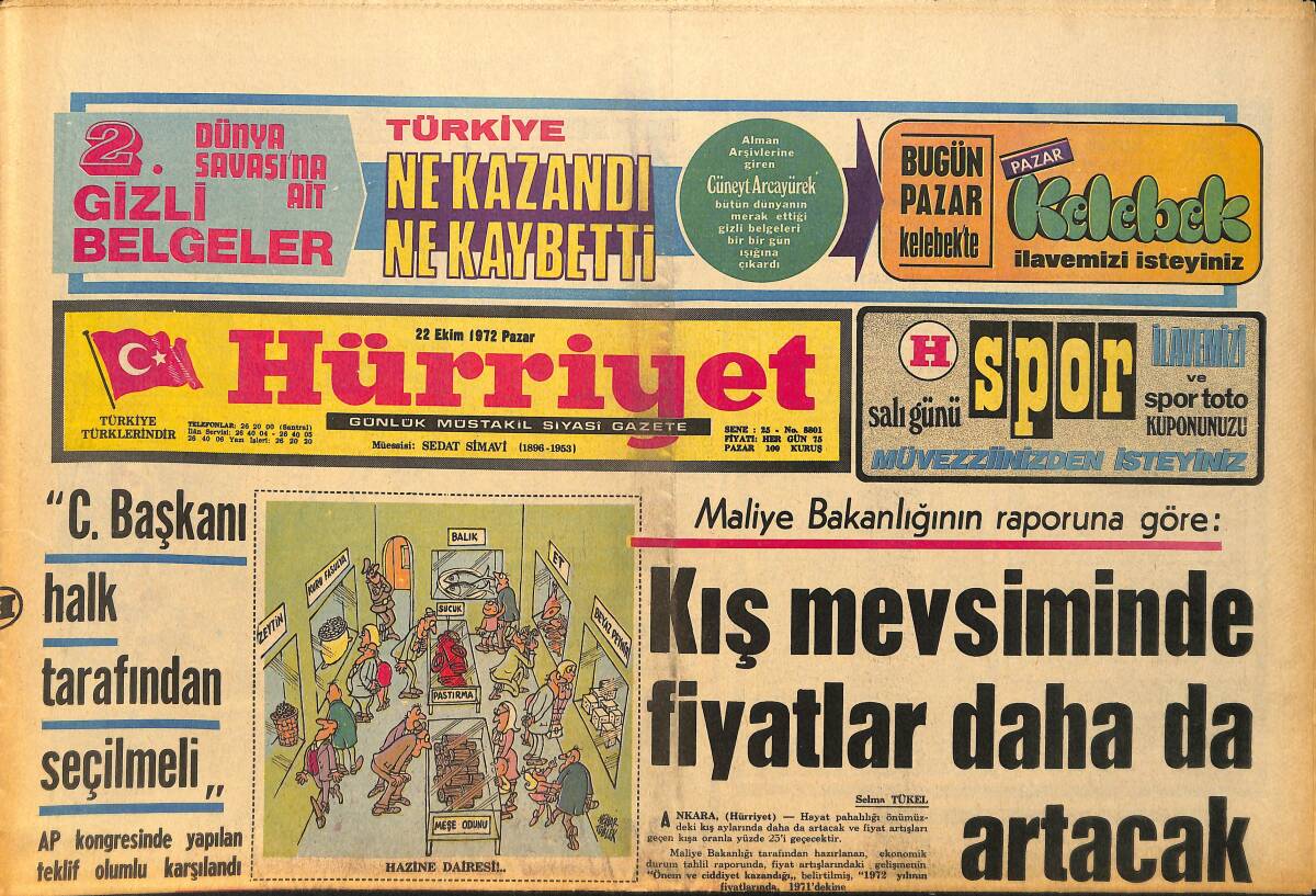 Hürriyet Gazetesi 22 Ekim 1972 - III. Selim'in Musiki Sevgisi Üstün Gelmişti GZ157747 - 1