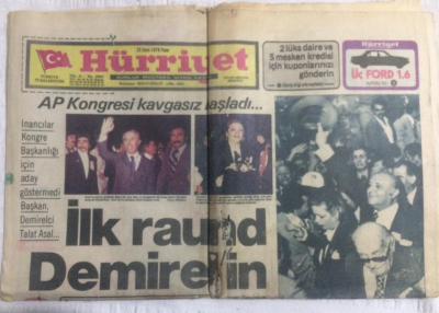 Hürriyet Gazetesi 22 Ekim 1978 - İlk Raund Demirelin - GZ19743 - 1