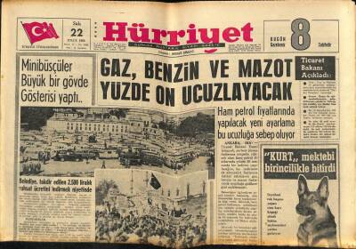 Hürriyet Gazetesi 22 Eylül 1964 - Gaz,Benzin Ve Mazot Yüzde On Ucuzlayacak GZ81857 - 1