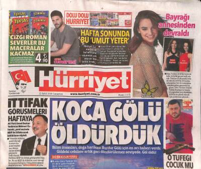Hürriyet Gazetesi 22 Eylül 2018 - Enis Berberoğlu Yeniden Yargılama İsteyecek - Koca Burdur Gölünü Öldürdük GZ124269 - 1