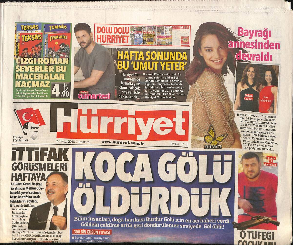 Hürriyet Gazetesi 22 Eylül 2018 - Yıldızlardan Sezen Şarkıları - Donk, Terim İle Yeni Safha Açtı GZ154217 - 1