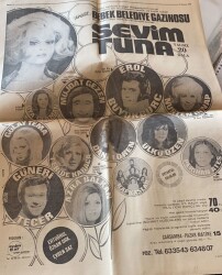 Hürriyet Gazetesi 22 Haziran 1973 - Bebek Belediye Gazinosu Afişi * Sevim Tuna - Güneri Tecer - Müjdat Gezen - Erol Büyükburç GZ81739 - 2