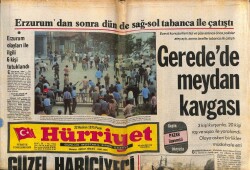 Hürriyet Gazetesi 22 Haziran 1975 - Erzurumdan Sonra Dün de Sağ - Sol Tabanca İle Çatıştı GZ67778 - 1