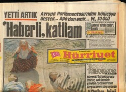 Hürriyet Gazetesi 22 Haziran 1987 - Avrupa Parlamentosundan Bölücüye Destek... Apodan Emir... Ve , 30 Ölü GZ62518 - 1