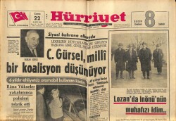 Hürriyet Gazetesi 22 Kasım 1963 - Cemal Gürsel , Milli Bir Koalisyon Düşünüyor GZ70958 - 2