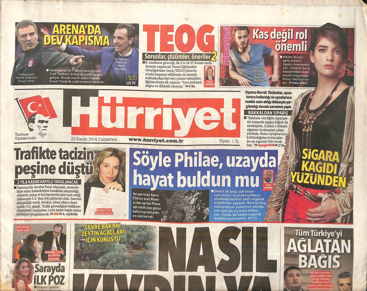 Hürriyet Gazetesi 22 Kasım 2014 - İpek Acar ''Kayahan Canımın Yarısı'' - Irak'ın Güvenliği Bizim İçin Hayati GZ159587 - 1