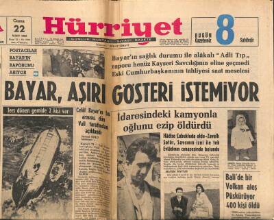 Hürriyet Gazetesi 22 Mart 1963 - Balide Bir Volkan Ateş Püskürüyor 400 Kişi Öldü GZ91606 - 1