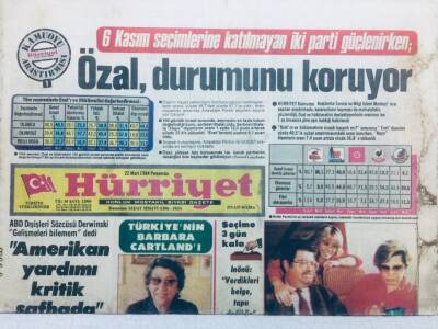 Hürriyet Gazetesi 22 Mart 1984 - Turgut ÖzalMuhalefetin Sonu Musalla Taşı GZ41507 - 1