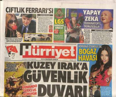 Hürriyet Gazetesi 22 Mart 2018 - Kuzey Irakta Güvenlik Duvarı GZ84563 - 1