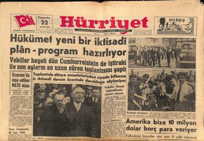 Hürriyet Gazetesi 22 Mayıs 1958 - Samet Ağaoğlu Mide Kanseri GZ83002 - 1