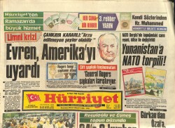 Hürriyet Gazetesi 22 Mayıs 1986 - Evren Amerika'yı Uyardı - İsmet Paşa'nın Yaramaz Çocuğu GZ3324 - Gökçekoleksiyon