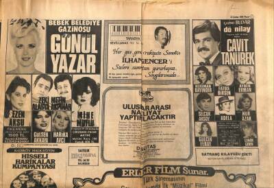 Hürriyet Gazetesi 22 Şubat 1981 - Bebek Belediye Gazinosu Gönül Yazar, Sezen Aksu, Mine Mutlu GZ56372 - 1