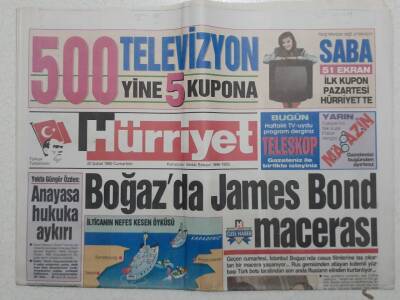 Hürriyet Gazetesi - 22 Şubat 1992 - Boğazda James Bond Macerası GZ111719 - 1