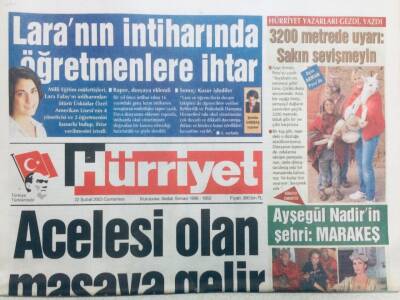 Hürriyet Gazetesi 22 Şubat 2003 - Acelesi Olan Masaya Gelir GZ43310 - 2
