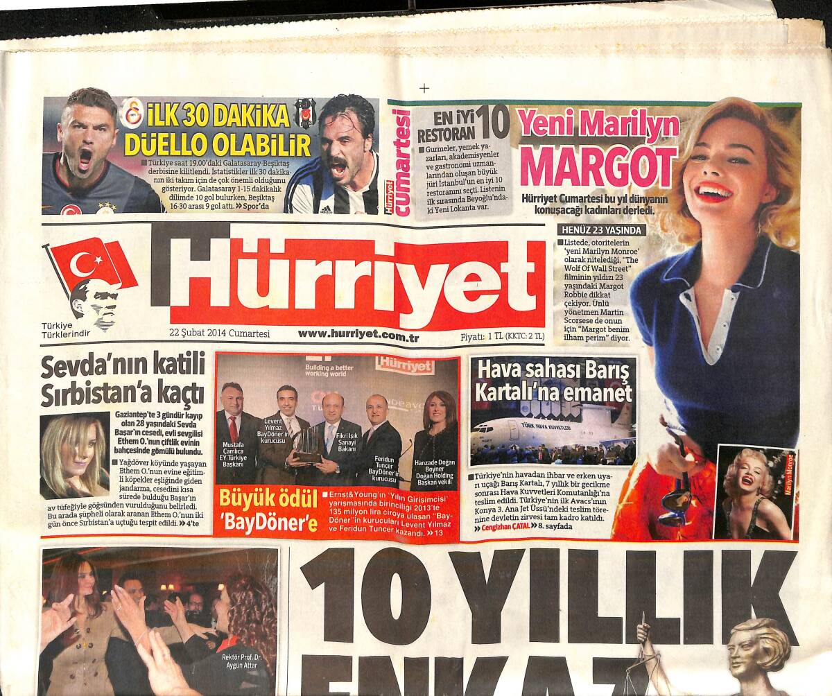 Hürriyet Gazetesi 22 Şubat 2014 - Sebastian Hayata Döndü - Timoşenko Bırakılıyor GZ160169 - 1