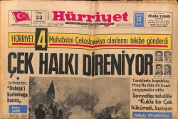 Hürriyet Gazetesi 23 Ağustos 1968 - Çek Halkı Direniyor GZ70405 - 2
