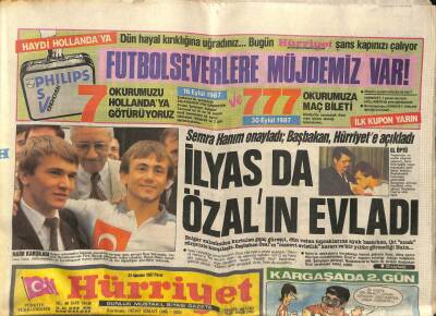 Hürriyet Gazetesi 23 Ağustos 1987 - Güngör Bayrak Hanımın Ünlü Konukları GZ88275 - 1
