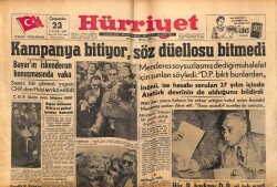 Hürriyet Gazetesi 23 Ekim 1957 - Fatin Rüştü Zorlu Ciddeye Gitti GZ71147 - 1