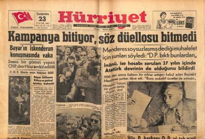 Hürriyet Gazetesi 23 Ekim 1957 - Fatin Rüştü Zorlu Ciddeye Gitti GZ71147 - 1