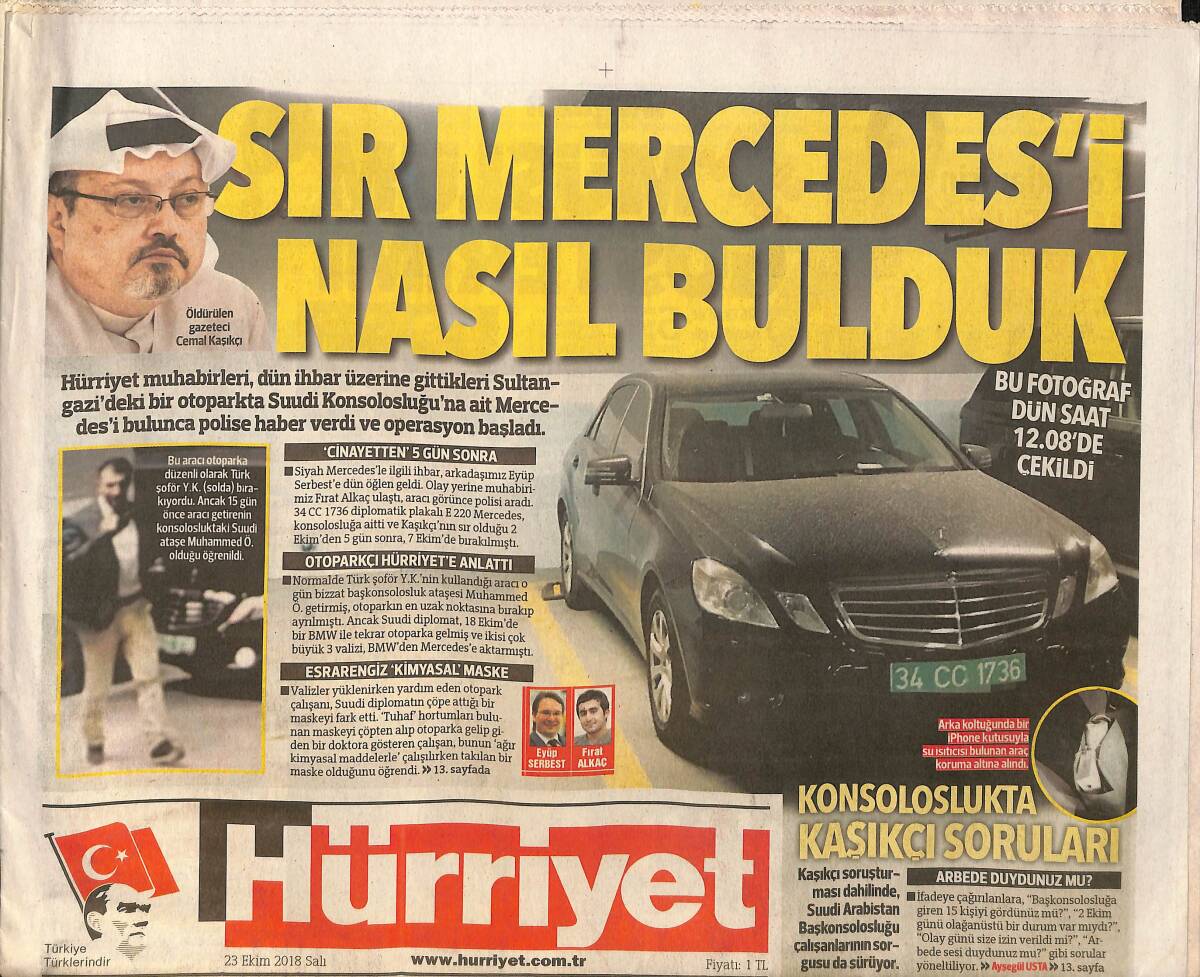 Hürriyet Gazetesi 23 Ekim 2018 - Hawking'in Sandalyesi Satışa Çıkıyor - Güney Kore'de Müslüm Gösterimi GZ154221 - 1
