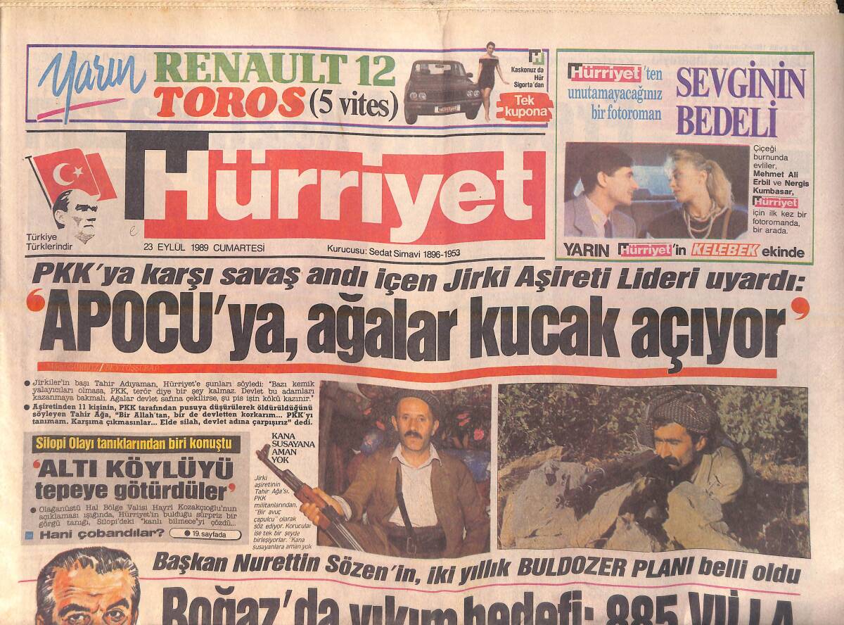 Hürriyet Gazetesi 23 Eylül 1989 - Ajda Pekkan Ve Semiramis Pekkan Eşleriyle Boğaz'da Yemek Yediler - Meltem Doğanay, En Pahalı Manken GZ155897 - 1
