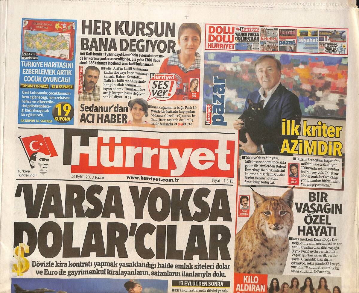 Hürriyet Gazetesi 23 Eylül 2018 - Yeni İrem Derici Efsane - Maicon Ocak'ta Yolcu GZ154218 - 1