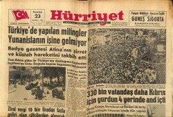 Hürriyet Gazetesi 23 Haziran 1958 - 330 Bin Vatandaş Daha Kıbrıs İçin Yurdun 4 Yerinde And İçti GZ68800 - 1